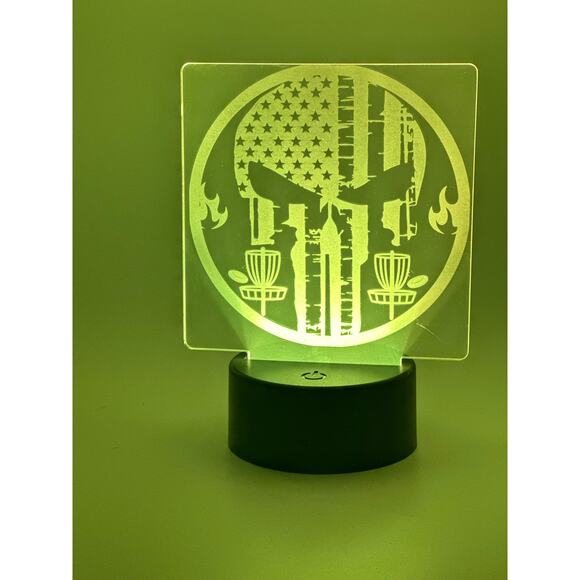 Disc Golf Laser Engraved LED light, Disc Golf Gift, Sport Gift, LED Night Light - Picture 12 of 16